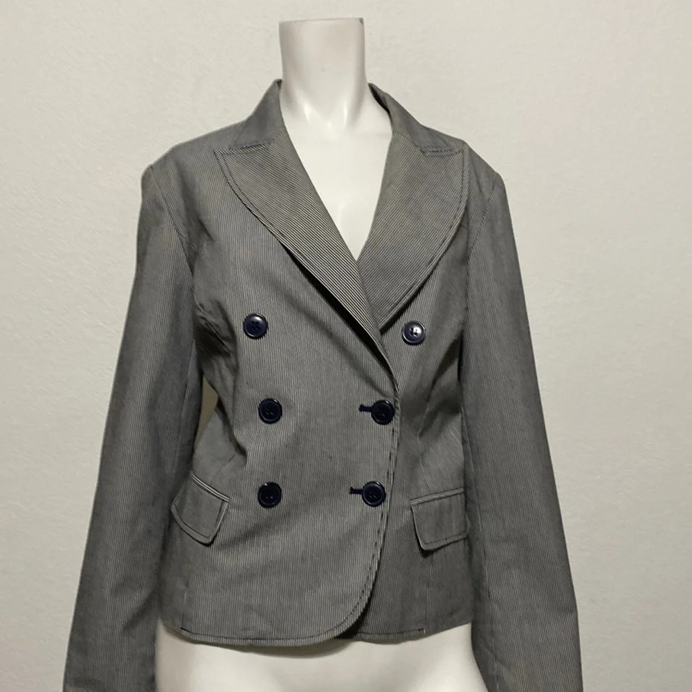 Pendleton Gray Double-Breasted Blazer Jacket Size… - image 1